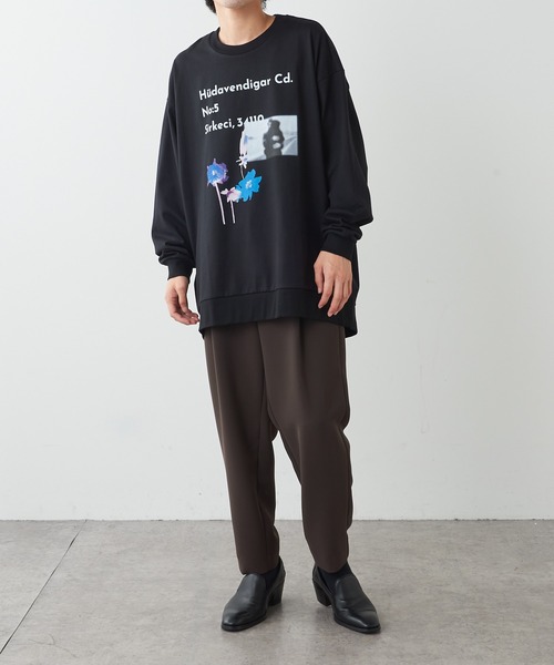 Lui's（ルイス）の「プレミアムスビンロマンスプリントスウェットロンT（スウェット・メンズ・ホワイト/ブラック/ブラウン・FREE）」の9枚目の写真