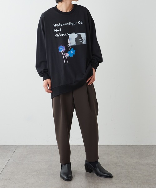 Lui's（ルイス）の「プレミアムスビンロマンスプリントスウェットロンT（スウェット・メンズ・ホワイト/ブラック/ブラウン・FREE）」の10枚目の写真