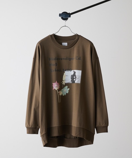 Lui's（ルイス）の「プレミアムスビンロマンスプリントスウェットロンT（スウェット・メンズ・ホワイト/ブラック/ブラウン・FREE）」の6枚目の写真