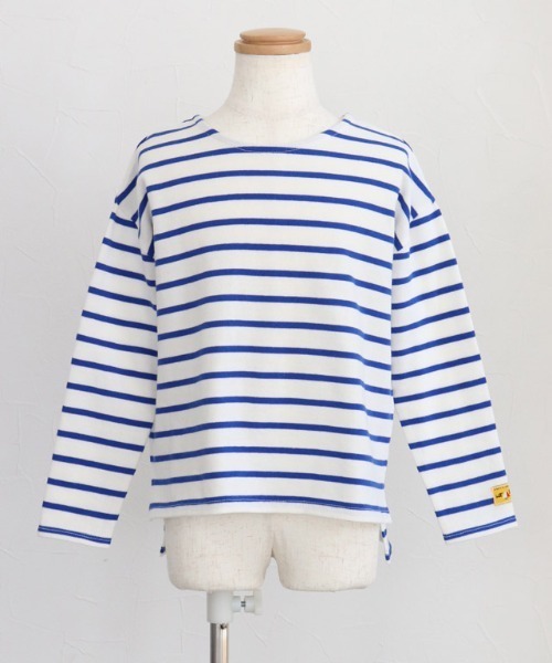 lulpini（ルルピー二）の「kids【クレパスコラボ】ボーダーロングスリーブTシャツ（Tシャツ/カットソー・キッズ・ホワイト×ブルー/ホワイト×パープル/ホワイト×ピンク・S/M/L）」の20枚目の写真