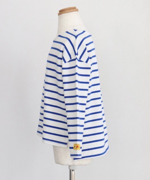 lulpini（ルルピー二）の「kids【クレパスコラボ】ボーダーロングスリーブTシャツ（Tシャツ/カットソー・キッズ・ホワイト×ブルー/ホワイト×パープル/ホワイト×ピンク・S/M/L）」の21枚目の写真