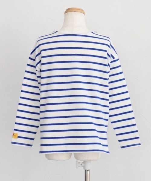 lulpini（ルルピー二）の「kids【クレパスコラボ】ボーダーロングスリーブTシャツ（Tシャツ/カットソー・キッズ・ホワイト×ブルー/ホワイト×パープル/ホワイト×ピンク・S/M/L）」の22枚目の写真