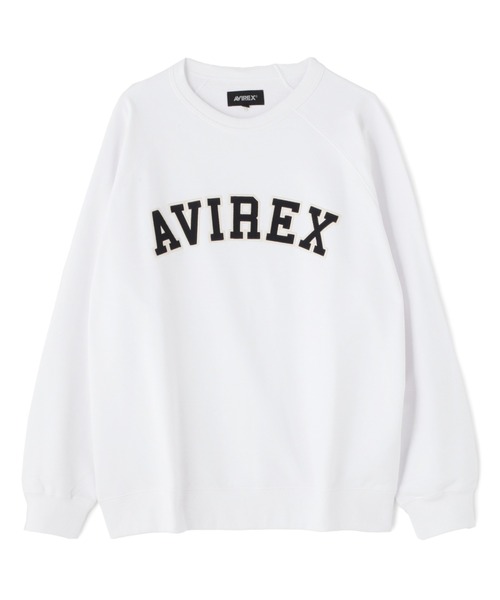 AVIREX（アヴィレックス）の「CREW SWEAT LOGO PATCH / クルー スウェット ロゴ パッチ / AVIREX / アヴィレックス / カレッジ（スウェット・メンズ・ホワイト/ブラック/ネイビー/ダークグリーン系・M/L/2XL/XL）」の2枚目の写真