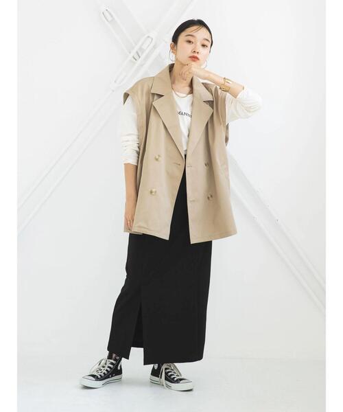 earth music&ecology（アースミュージックアンドエコロジー）の「ミニリップルナロースカート（スカート・レディース・ブラック/ダークグリーン/レッド・S/M）」の10枚目の写真