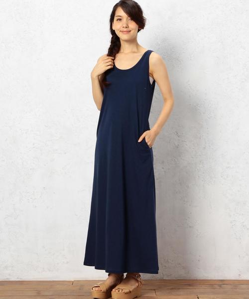 green label relaxing（グリーンレーベルリラクシング）の「GC  リヨセルC マキシワンピース◆（ワンピース・レディース・ブラック/ライトグレー/オリーブ/ロイヤルブルー・36/38）」の4枚目の写真