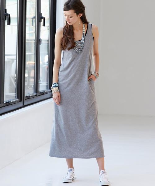 green label relaxing（グリーンレーベルリラクシング）の「GC  リヨセルC マキシワンピース◆（ワンピース・レディース・ブラック/ライトグレー/オリーブ/ロイヤルブルー・36/38）」の8枚目の写真