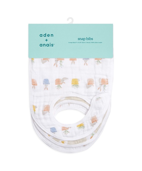 aden + anais (エイデンアンドアネイ)の「バーピービブ オーガニック 2枚入り(スタイ/よだれかけ・キッズ・ベージュ・FREE)」の2枚目の写真