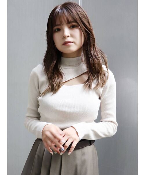 MURUA（ムルーア）の「変形ネックニット（ニット/セーター・レディース・ブラック/アイボリー/モカ・FREE）」の16枚目の写真