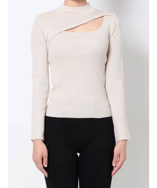 MURUA（ムルーア）の「変形ネックニット（ニット/セーター・レディース・ブラック/アイボリー/モカ・FREE）」の19枚目の写真