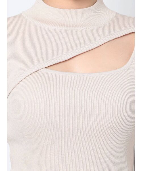 MURUA（ムルーア）の「変形ネックニット（ニット/セーター・レディース・ブラック/アイボリー/モカ・FREE）」の22枚目の写真