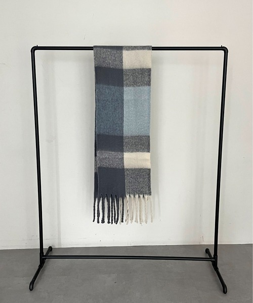 prose verse（プロズヴェール）の「起毛チェックマフラー（マフラー・レディース・グリーン/グレー/ブルー/イエロー・ﾌﾘ-）」の10枚目の写真