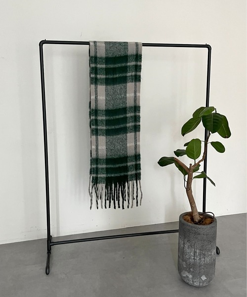 prose verse（プロズヴェール）の「起毛チェックマフラー（マフラー・レディース・グリーン/グレー/ブルー/イエロー・ﾌﾘ-）」の14枚目の写真