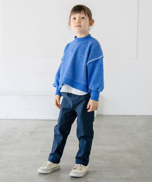 THE SHOP TK （ザ ショップ ティーケー ）の「【110-150】【洗濯機で洗える！】ハンドステッチ風ニットソー（ニット/セーター・キッズ・ライトパープル/ライトベージュ/ブルー・11/12/13/14/15 ）」の10枚目の写真