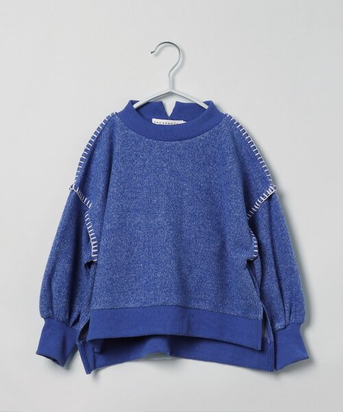 THE SHOP TK （ザ ショップ ティーケー ）の「【110-150】【洗濯機で洗える！】ハンドステッチ風ニットソー（ニット/セーター・キッズ・ライトパープル/ライトベージュ/ブルー・11/12/13/14/15 ）」の4枚目の写真