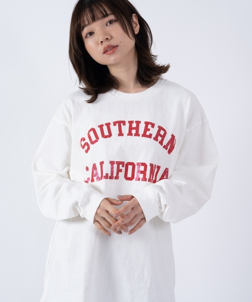THE BAREFOOT（ベアフット）の「【 SLOPPY SUPPLY / スラッピーサプライ 】 LSTEE NEO VINTAGE SO.CAL ロング Tシャツ YAN（Tシャツ/カットソー・メンズ・ホワイト/ネイビー・LARGE/MEDIUM）」の2枚目の写真