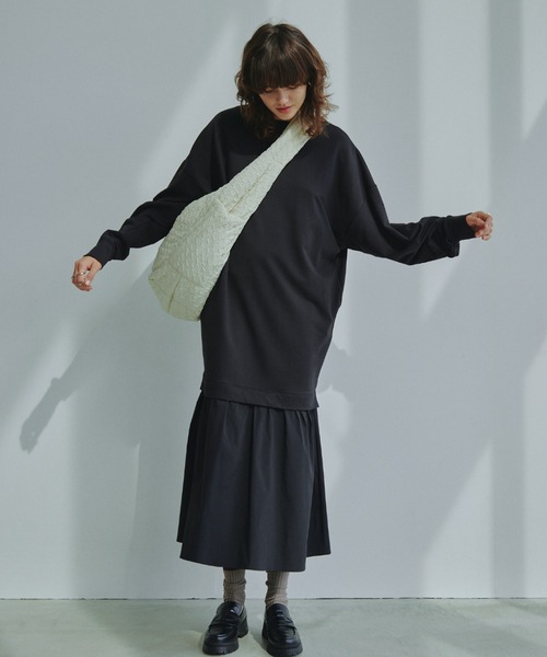 emmi（エミ）の「【emmi atelier】 【New Year Special Item】ドッキングロンTワンピース（ワンピース・レディース・アイボリー/ブラック/ミント・0/1）」の7枚目の写真