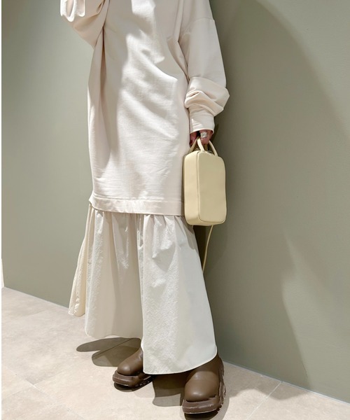 emmi（エミ）の「【emmi atelier】 【New Year Special Item】ドッキングロンTワンピース（ワンピース・レディース・アイボリー/ブラック/ミント・0/1）」の20枚目の写真