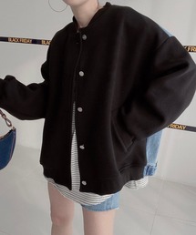 デニム切替オーバーサイズスウェットブルゾン