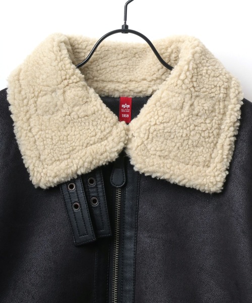 Alpha Industries（アルファインダストリーズ）の「ALPHA INDUSTRIES/アルファインダストリーズ B-3 FAKE MOUTON JACKET/フェイクムートンジャケット（ムートンコート・メンズ・ブラウン/ブラック/ブラウン系その他・M/L/XL）」の11枚目の写真