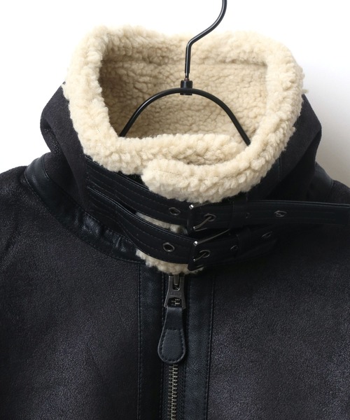 Alpha Industries（アルファインダストリーズ）の「ALPHA INDUSTRIES/アルファインダストリーズ B-3 FAKE MOUTON JACKET/フェイクムートンジャケット（ムートンコート・メンズ・ブラウン/ブラック/ブラウン系その他・M/L/XL）」の10枚目の写真