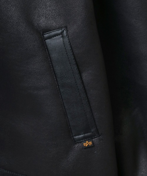 Alpha Industries（アルファインダストリーズ）の「ALPHA INDUSTRIES/アルファインダストリーズ B-3 FAKE MOUTON JACKET/フェイクムートンジャケット（ムートンコート・メンズ・ブラウン/ブラック/ブラウン系その他・M/L/XL）」の9枚目の写真