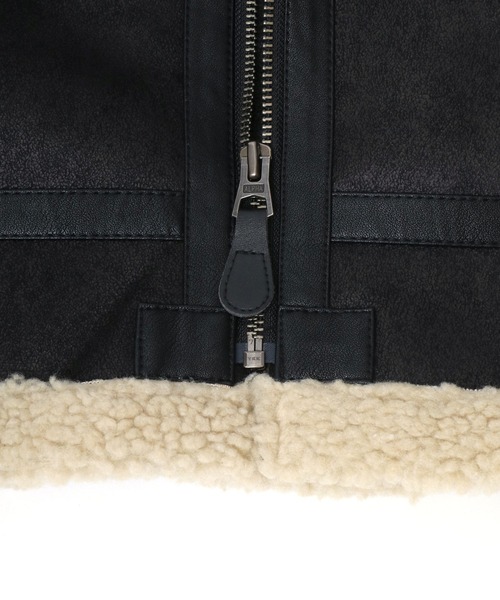 Alpha Industries（アルファインダストリーズ）の「ALPHA INDUSTRIES/アルファインダストリーズ B-3 FAKE MOUTON JACKET/フェイクムートンジャケット（ムートンコート・メンズ・ブラウン/ブラック/ブラウン系その他・M/L/XL）」の6枚目の写真