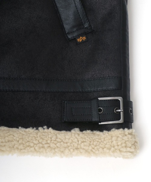 Alpha Industries（アルファインダストリーズ）の「ALPHA INDUSTRIES/アルファインダストリーズ B-3 FAKE MOUTON JACKET/フェイクムートンジャケット（ムートンコート・メンズ・ブラウン/ブラック/ブラウン系その他・M/L/XL）」の5枚目の写真