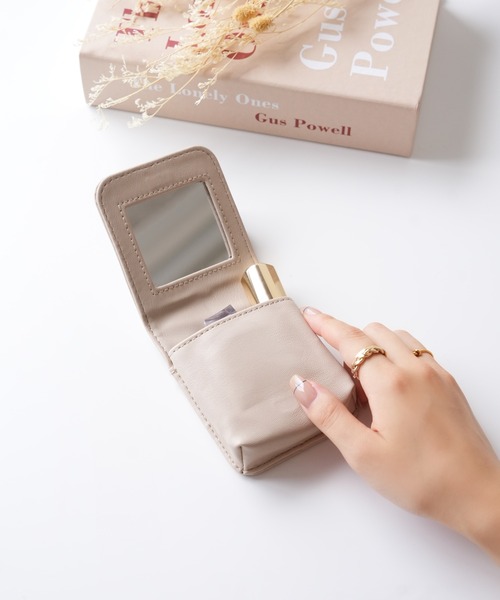 IAMUSE(アイアミューズ)の「ミラー付きマグネットリップポーチ S0828【IAMUSE】(ポーチ・レディース・グレイッシュベージュ/ライトベージュ/ベージュ・FREE)」の11枚目の写真