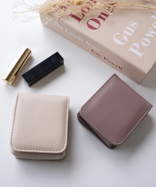 IAMUSE(アイアミューズ)の「ミラー付きマグネットリップポーチ S0828【IAMUSE】(ポーチ・レディース・グレイッシュベージュ/ライトベージュ/ベージュ・FREE)」の16枚目の写真