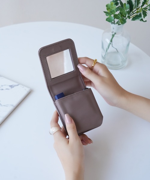 IAMUSE(アイアミューズ)の「ミラー付きマグネットリップポーチ S0828【IAMUSE】(ポーチ・レディース・グレイッシュベージュ/ライトベージュ/ベージュ・FREE)」の12枚目の写真