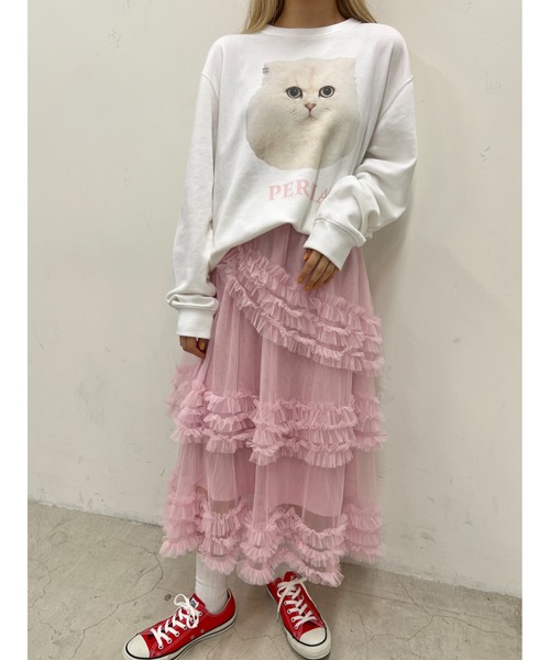 WC（ダブル シー）の「キャットプリントBIGスウェット（スウェット・レディース・ピンク/サックスブルー・FREE）」の6枚目の写真