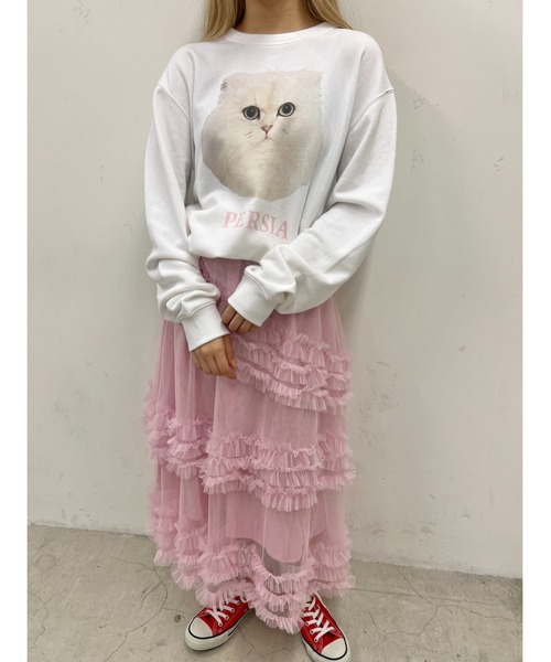 WC（ダブル シー）の「キャットプリントBIGスウェット（スウェット・レディース・ピンク/サックスブルー・FREE）」の7枚目の写真