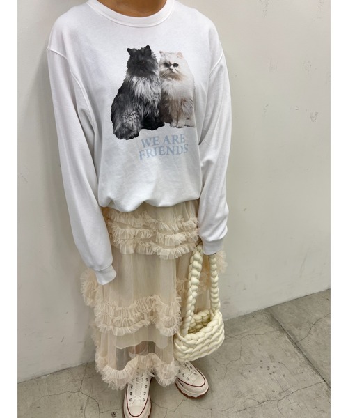 WC（ダブル シー）の「キャットプリントBIGスウェット（スウェット・レディース・ピンク/サックスブルー・FREE）」の19枚目の写真