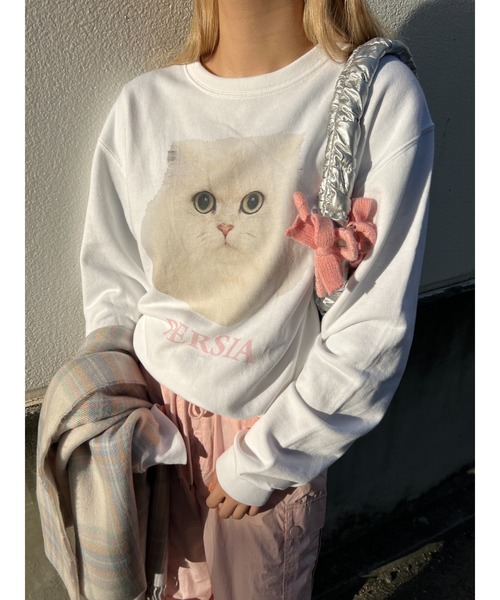 WC（ダブル シー）の「キャットプリントBIGスウェット（スウェット・レディース・ピンク/サックスブルー・FREE）」の8枚目の写真