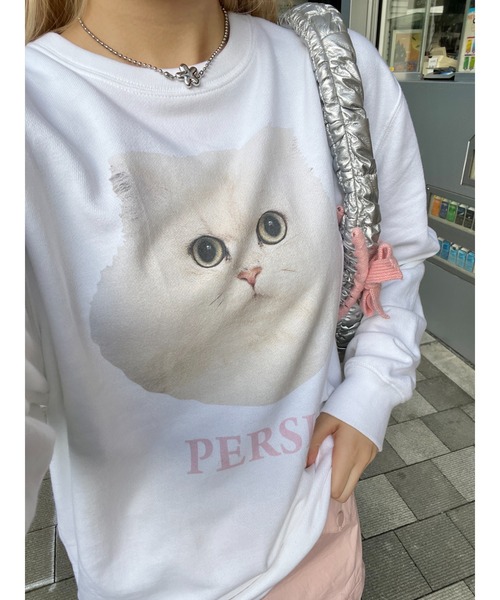 WC（ダブル シー）の「キャットプリントBIGスウェット（スウェット・レディース・ピンク/サックスブルー・FREE）」の15枚目の写真