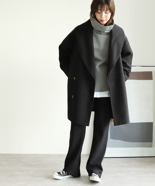 reca（レカ）の「オフタートルプルオーバー（スウェット・レディース・キナリ/ブラック/グレイッシュブルー・FREE）」の9枚目の写真