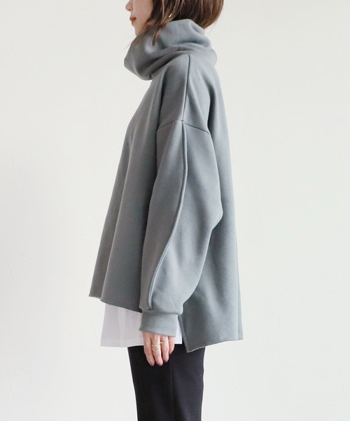 reca（レカ）の「オフタートルプルオーバー（スウェット・レディース・キナリ/ブラック/グレイッシュブルー・FREE）」の15枚目の写真