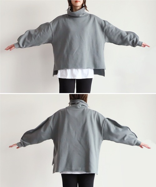 reca（レカ）の「オフタートルプルオーバー（スウェット・レディース・キナリ/ブラック/グレイッシュブルー・FREE）」の17枚目の写真