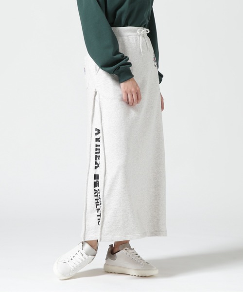 Russell Athletic（ラッセルアスレティック）の「【RUSSELL ATHLETIC × AVIREX】SWEAT LONG SKIRT/ スウェットロングスカート（スカート・レディース・グレー/ブラック・F）」の3枚目の写真