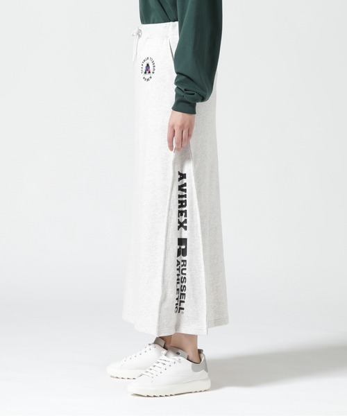 Russell Athletic（ラッセルアスレティック）の「【RUSSELL ATHLETIC × AVIREX】SWEAT LONG SKIRT/ スウェットロングスカート（スカート・レディース・グレー/ブラック・F）」の4枚目の写真