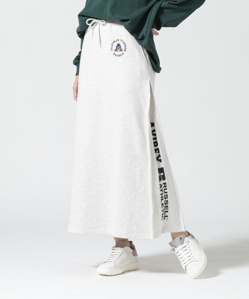 Russell Athletic（ラッセルアスレティック）の「【RUSSELL ATHLETIC × AVIREX】SWEAT LONG SKIRT/ スウェットロングスカート（スカート・レディース・グレー/ブラック・F）」の14枚目の写真