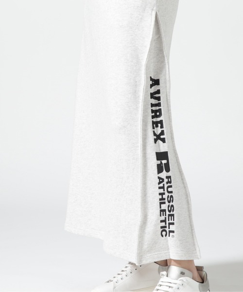 Russell Athletic（ラッセルアスレティック）の「【RUSSELL ATHLETIC × AVIREX】SWEAT LONG SKIRT/ スウェットロングスカート（スカート・レディース・グレー/ブラック・F）」の6枚目の写真