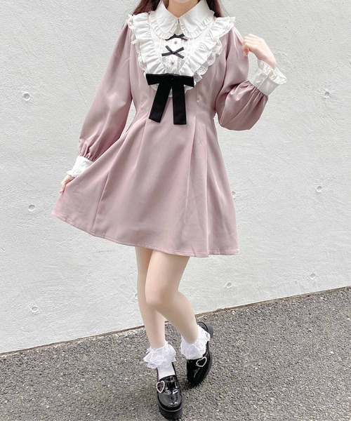 ROJITA ヨークフリルリボンワンピース WEB限定】ヨークフリルリボンワンピース（ワンピース）｜ROJITA