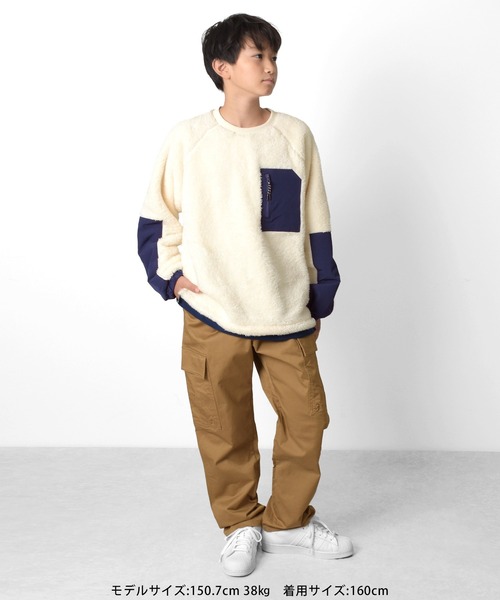 PEN FIELD（ペンフィールド）の「【Penfield】ボア・別布切り替えプルオーバー（スウェット・キッズ・カーキ/ネイビー/オフホワイト/ブラウン・140cm/150cm/160cm/170cm）」の17枚目の写真