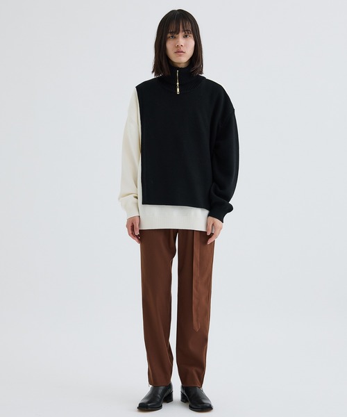 サイズは1になりますDJ松永コラボ別注 ZIP TURTLE NECK LAYRERED KNIT