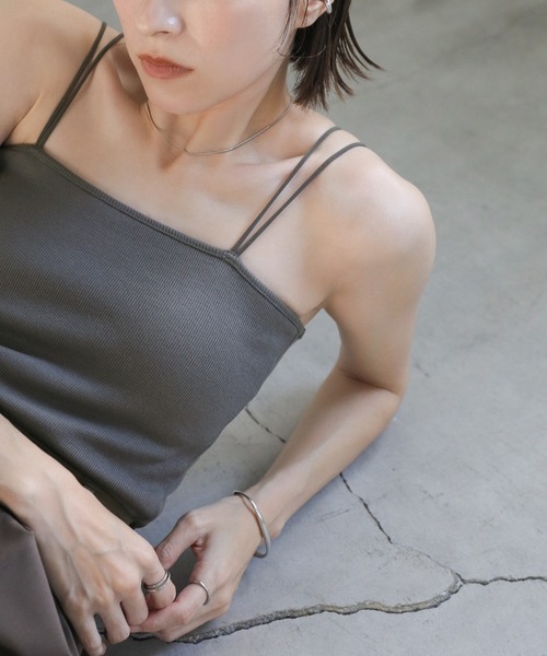 セール】ダブルストラップカップ付きキャミソール（キャミソール