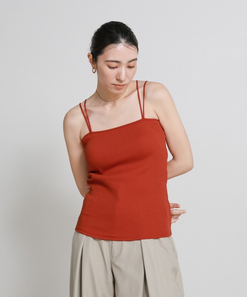 セール】ダブルストラップカップ付きキャミソール（キャミソール