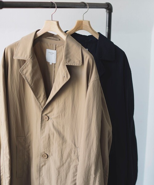 B:MING by BEAMS(ビーミングバイビームス)の「B:MING by BEAMS / 撥水 ラペルコート(ステンカラーコート・メンズ・ネイビー/ベージュ/ダークグリーン・SMALL/MEDIUM/LARGE/X-LARGE)」の2枚目の写真