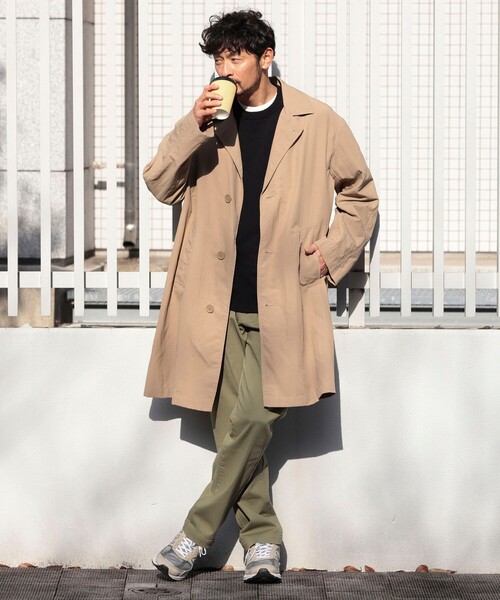 B:MING by BEAMS(ビーミングバイビームス)の「B:MING by BEAMS / 撥水 ラペルコート(ステンカラーコート・メンズ・ネイビー/ベージュ/ダークグリーン・SMALL/MEDIUM/LARGE/X-LARGE)」の4枚目の写真