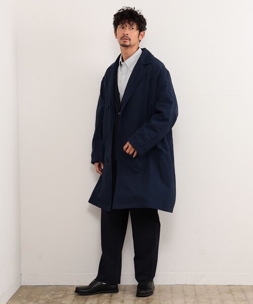 B:MING by BEAMS(ビーミングバイビームス)の「B:MING by BEAMS / 撥水 ラペルコート(ステンカラーコート・メンズ・ネイビー/ベージュ/ダークグリーン・SMALL/MEDIUM/LARGE/X-LARGE)」の11枚目の写真